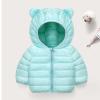 Toddler Kids Baby Boys Girls Winter Warm Jacket Solid Coats Outerwear Bear Ears Hooded Padded Boys (Sky Blue, 2-3 Years) view 2