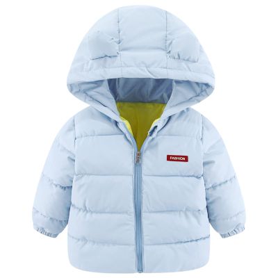 Toddler Kids Baby Boys Girls Winter Warm Jacket Outerwear Letter Bear Ears Coats Hooded Padded Boy (Blue, 3-4 Years)