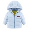Toddler Kids Baby Boys Girls Winter Warm Jacket Outerwear Letter Bear Ears Coats Hooded Padded Boy (Blue, 3-4 Years) view 1