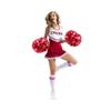 Hooshing 2PCS Red Pom Poms Cheerleading Holographic Spot Cheerleader Pom Poms with Baton Handle for Team Spirit Sports Dance Cheering view 3