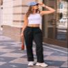 AUTOMET Women's Wide Leg Sweatpants Fleece Lined Baggy Straight Leg Lounge Pants Fall Outfits Athletic Joggers with Pockets Black XL view 2
