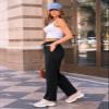 AUTOMET Women's Wide Leg Sweatpants Fleece Lined Baggy Straight Leg Lounge Pants Fall Outfits Athletic Joggers with Pockets Black XL view 3