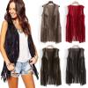 New Tassels Fringe Sleeveless Coat Womens Fall Fashion 2025 Outwear Tops Solid Vest Cardigan Sexy Waistcoat Jacket Green view 2