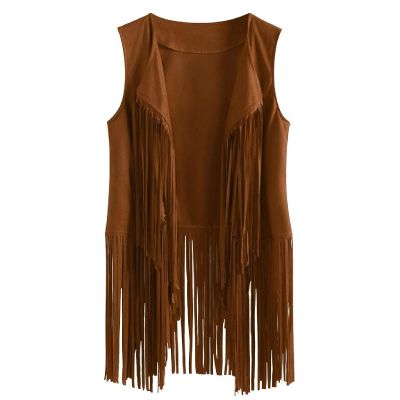 New Tassels Fringe Sleeveless Coat Womens Fall Fashion 2025 Outwear Tops Solid Vest Cardigan Sexy Waistcoat Jacket Khaki