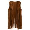 New Tassels Fringe Sleeveless Coat Womens Fall Fashion 2025 Outwear Tops Solid Vest Cardigan Sexy Waistcoat Jacket Khaki view 1