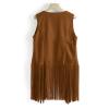 New Tassels Fringe Sleeveless Coat Womens Fall Fashion 2025 Outwear Tops Solid Vest Cardigan Sexy Waistcoat Jacket Khaki view 3