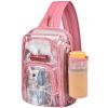 Busiuw Clear Backpack Stadium Approved Sling Bag with Adjustable Reinforced Straps, 3 in 1 Crossbody Bag for Festivals and Games (Pink) view 1