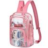 Busiuw Clear Backpack Stadium Approved Sling Bag with Adjustable Reinforced Straps, 3 in 1 Crossbody Bag for Festivals and Games (Pink) view 2