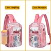 Busiuw Clear Backpack Stadium Approved Sling Bag with Adjustable Reinforced Straps, 3 in 1 Crossbody Bag for Festivals and Games (Pink) view 3