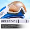 FEISEDY Ski Goggles, OTG Snow Sport Goggles for Adult Youth, Anti-Fog UV400 Protection Bendable Dual-Lenses B2961 view 4
