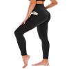 High Waisted Leggings for Women - No See Through Tummy Control Cycling Workout Yoga Pants with Pockets Reg & Plus Black view 1