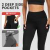 High Waisted Leggings for Women - No See Through Tummy Control Cycling Workout Yoga Pants with Pockets Reg & Plus Black view 3