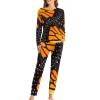 Orange Monarch Butterfly Wings Women Pajamas Sets Long Sleeve Sleepwear Soft Nightwear 2 Piece Pjs Loungewear 5XL view 1