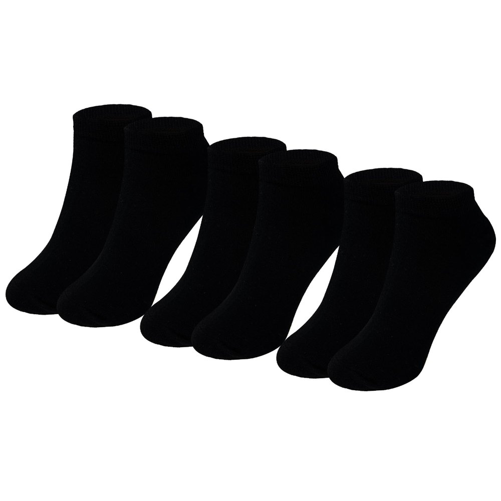MAGIARTE Womens Ankle Socks Soft Pure Cotton Athletic Casual Single Color Low Cut Socks for Women 3-Pack (#L-Black)
