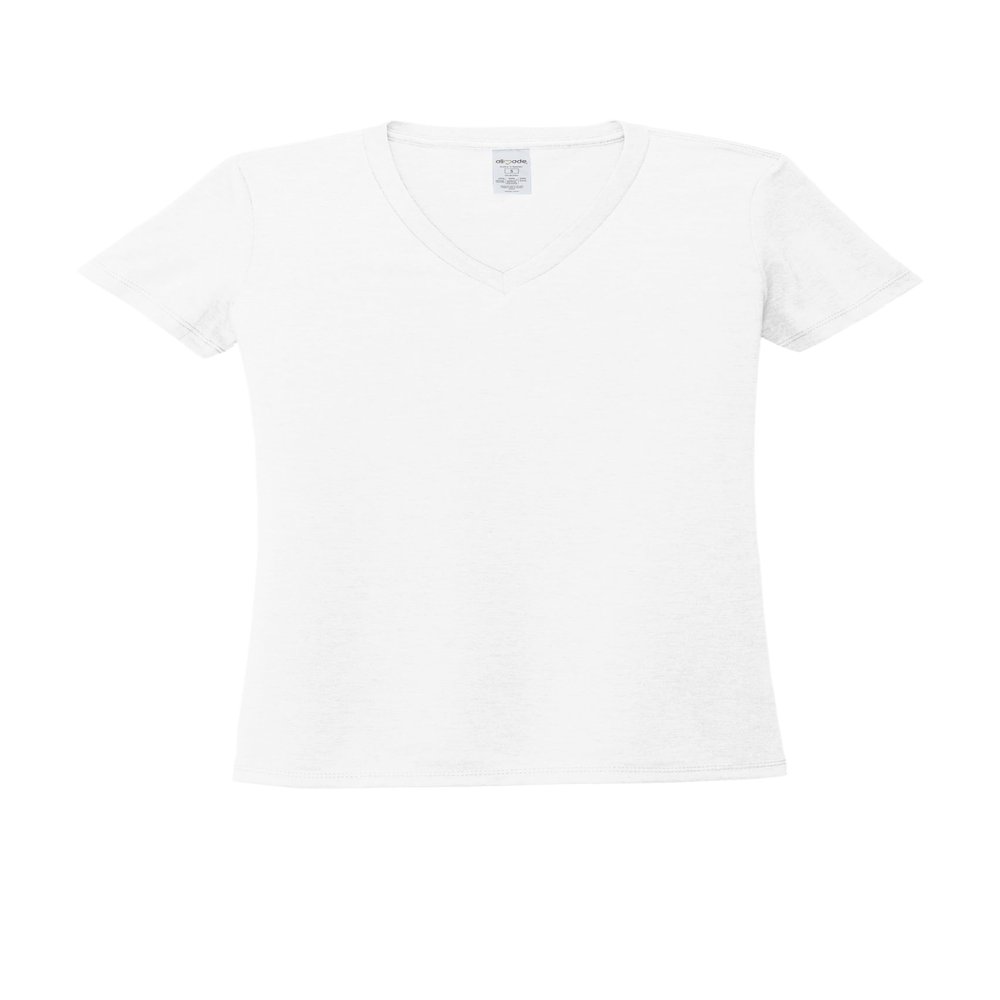 Allmade Women's Tri-Blend V-Neck T-Shirt, Bright White, XX-Large