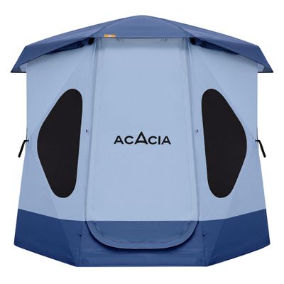 ACACIA Space Camping Tent, 2-3 Person Pop Up Tent for Camping with 6'10'' Height, 1 Door, 8 Windows, Waterproof Easy Setup Instant Hub Tent with Removable Rainfly, Footprint for Car Camping, Glamping