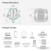 ACACIA Space Tent, 2 to 3 Person Pop Up Camping Tent with 8 Windows and Footprint, Waterproof Windproof Easy Setup Hub Tent for Family Camping, Hiking and Glamping, Persimmon view 3