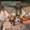 ACACIA Space Camping Tent XL, 4-6 Person Large Tent with 6'10'' Height, 2 Doors, 8 Windows, Waterproof Easy Setup Hub with Rainfly, Footprint Pop Up for Camping, Car, Glamping, Persimmon view 2