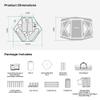 ACACIA Space Camping Tent XL, 4-6 Person Large Tent with 6'10'' Height, 2 Doors, 8 Windows, Waterproof Easy Setup Hub with Rainfly, Footprint Pop Up for Camping, Car, Glamping, Persimmon view 3