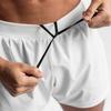 DIYUME Men's Athletic Shorts Breathable Compression Short for Boxing Tennis, Whirte Large White view 3