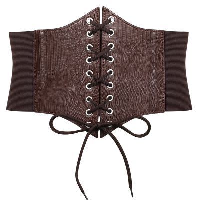 JASGOOD Womens Elastic Costume Waist Belt Lace-up Tied Waspie Corset Belts for Women