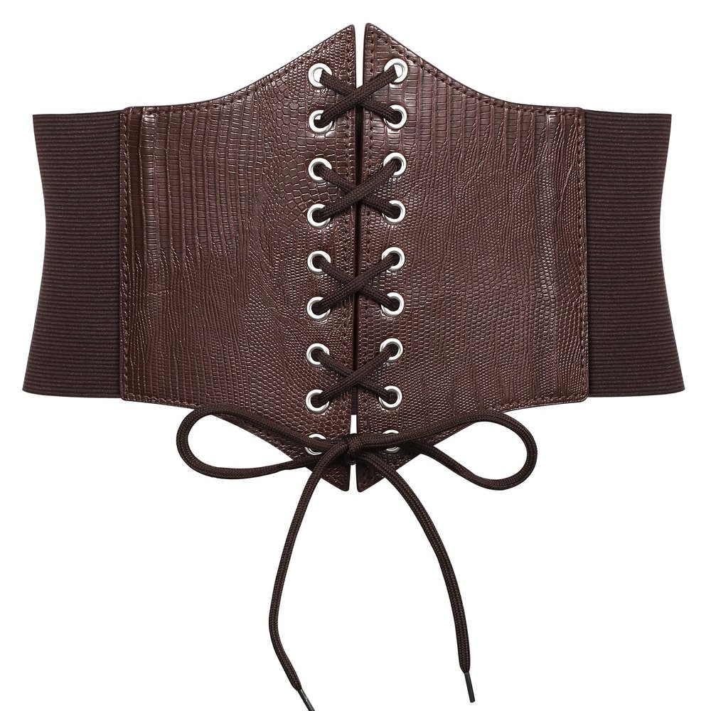 JASGOOD Womens Elastic Costume Waist Belt Lace-up Tied Waspie Corset Belts for Women
