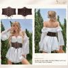 JASGOOD Womens Elastic Costume Waist Belt Lace-up Tied Waspie Corset Belts for Women view 2