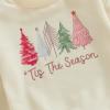 MoZiKQin Toddler Baby Christmas Outfit Girl Boy Crewneck Sweatshirt Letter Print Long Sleeve Sweater Shirt Fall Clothes (Christmas Tree-Cream,3-4T) view 4