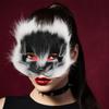 Amosfun Fox Face Half Mask with Realistic Fur 7.48X7.48X3.54 Inches for Halloween Masquerade Cosplay Party Accessory Animal Therian Mask view 3