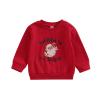 MoZiKQin Toddler Baby Christmas Outfit Girl Boy Crewneck Sweatshirt Letter Print Long Sleeve Sweater Shirt Fall Clothes (Santa's My Homie-Red,12-18 Months) view 1