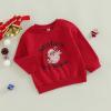 MoZiKQin Toddler Baby Christmas Outfit Girl Boy Crewneck Sweatshirt Letter Print Long Sleeve Sweater Shirt Fall Clothes (Santa's My Homie-Red,12-18 Months) view 2