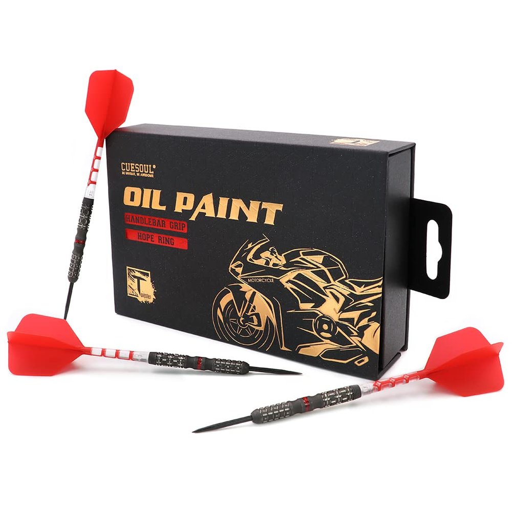CUESOUL Handlebar Grip 22g Steel Tip 90% Tungsten Dart Set with Oil Paint Finished and Unifying ROST T19 Flight