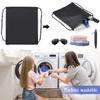 2PCS Drawstring Bags PE Bags Drawstring Gym Bag Black Draw String Bags Drawstring Backpack for Sports, Gym, Travel, Swimming, Beach view 3