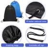 2PCS Drawstring Bags PE Bags Drawstring Gym Bag Black Draw String Bags Drawstring Backpack for Sports, Gym, Travel, Swimming, Beach view 4