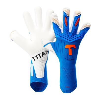 T1TAN Alien Gravity Blue 2.0 - Soccer Goalie Gloves - Mixed Cut and 4mm Gecko Grip - Size 11