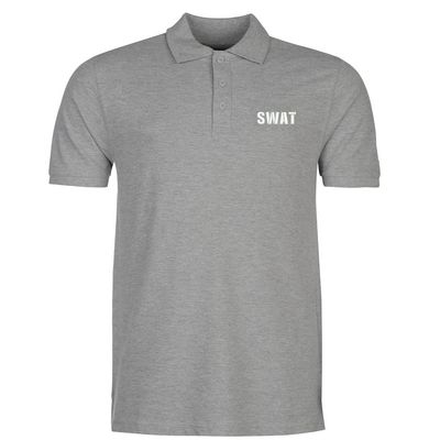 L8502-LXYB Polo Shirts for Men SWAT Law Embroidered Short Sleeve Mens Polo Shirts (Grey,XL,X-Large)