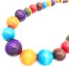 Colorful African Wooden Beaded Choker Neckalce Drop Dangle Earrings Set Chunky Strands Beads Large Bib Collar for Women 60's 70s Wedding Bohemain Jewelry-Colorful view 4