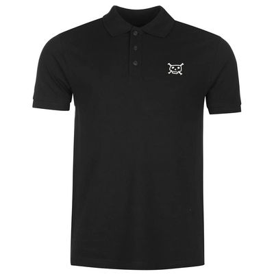 L8502-LXYB Polo Shirts for Men Skull and Bones Evil Embroidered Short Sleeve Mens Polo Shirts (Black,Small,Small)