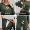 PISIQI Thermal Underwear Women Ultra-Soft Long Johns Set Fleece Lined Base Layer Skiing Winter Warm Top & Bottom Pajama Set Green view 3