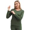 PISIQI Thermal Underwear Women Ultra-Soft Long Johns Set Fleece Lined Base Layer Skiing Winter Warm Top & Bottom Pajama Set Green view 4