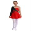 Aislor Girls Sparkly Rhinestone Figure Ice Skating Dress Cutout Back Roller Skating Gymnastics Leotard Dance wear Red 16 Years view 1