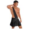 QinCiao Men's Halloween Costume One Shoulder Ancient Greek God Knight Warrior Cosplay Outfits Black Medium view 2