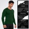 Men's Compression Shirts Long Sleeve Athletic T Shirt Workout Cool Dry Running Tops Gym Undershirts Baselayers D Green view 4