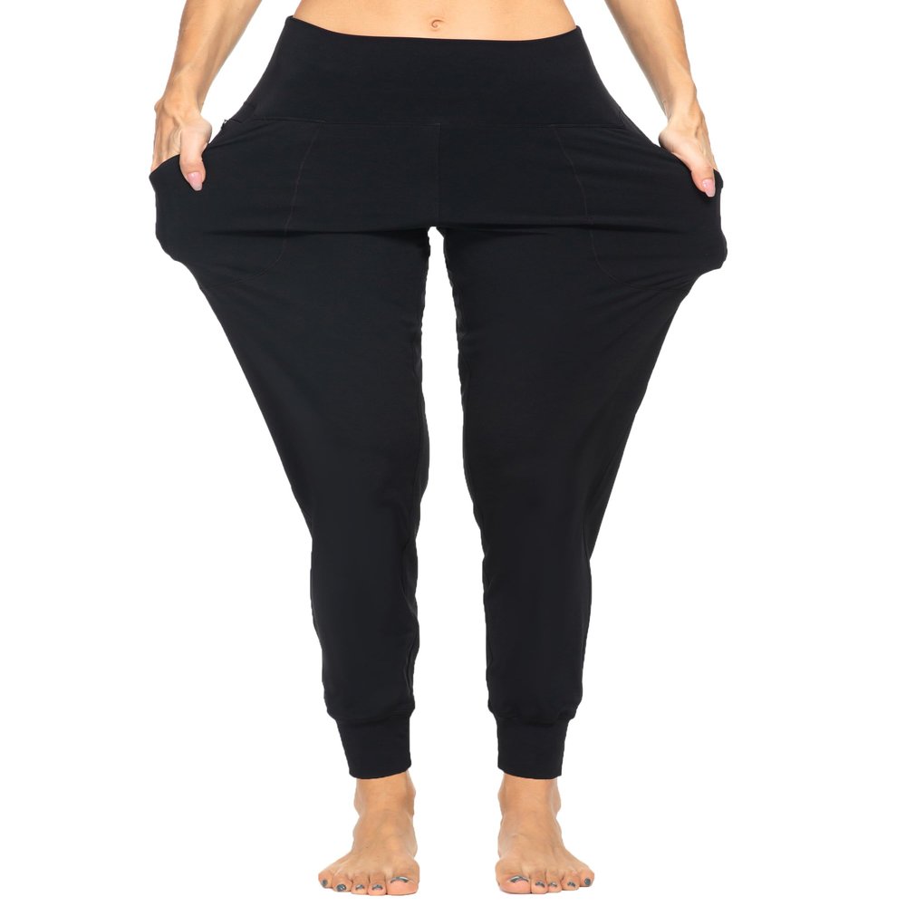 Kcutteyg Womens Joggers with Pockets High Waisted, Lightweight Quick Dry Athletic Workout Soft Pants for Gym, Yoga, Running (Black,X-Large)