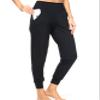 Kcutteyg Womens Joggers with Pockets High Waisted, Lightweight Quick Dry Athletic Workout Soft Pants for Gym, Yoga, Running (Black,X-Large) view 2