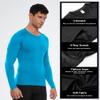 Men's Compression Shirts Long Sleeve Athletic T Shirt Workout Cool Dry Running Tops Gym Undershirts Baselayers Blue view 4