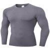 Men's Compression Shirts Long Sleeve Athletic T Shirt Workout Cool Dry Running Tops Gym Undershirts Baselayers Grey view 1