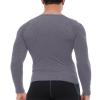 Men's Compression Shirts Long Sleeve Athletic T Shirt Workout Cool Dry Running Tops Gym Undershirts Baselayers Grey view 3