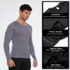 Men's Compression Shirts Long Sleeve Athletic T Shirt Workout Cool Dry Running Tops Gym Undershirts Baselayers Grey view 4
