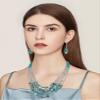 Firstmeet Bohemian Multi-Layer Shell Beaded Necklace With Earrings Bracelet Seed Bead Irregular Costume Jewelry for Women(XL-1201-Sky Blue Set) view 2